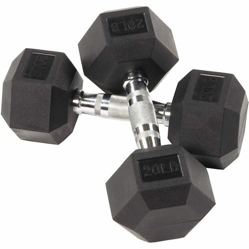 BalanceFrom Rubber Encased Hex Dumbbell Single DB20S - Image 4